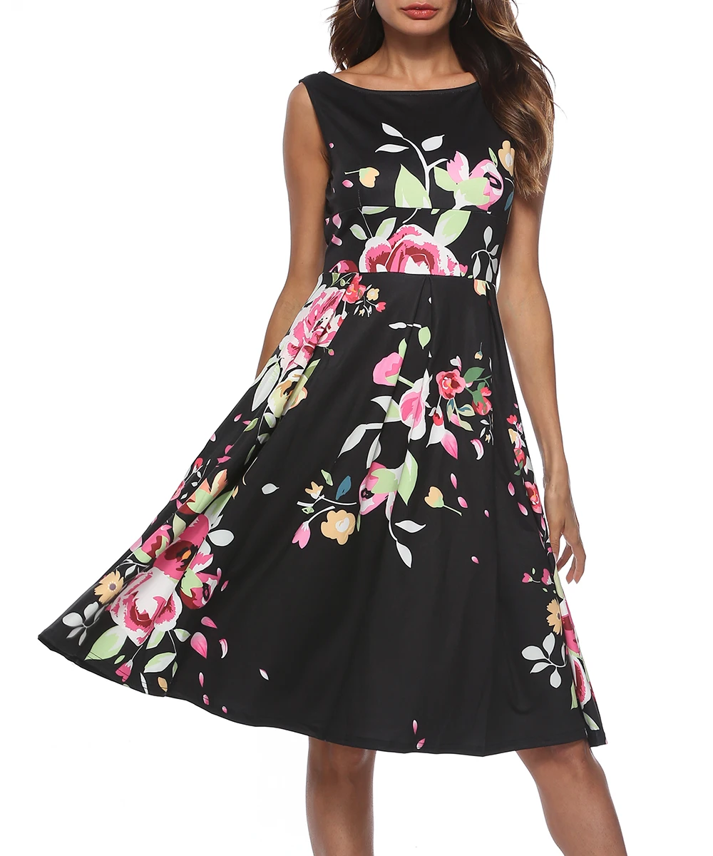 Женский Летний стиль 2019 винтажное плиссированное платье без рукавов в стиле