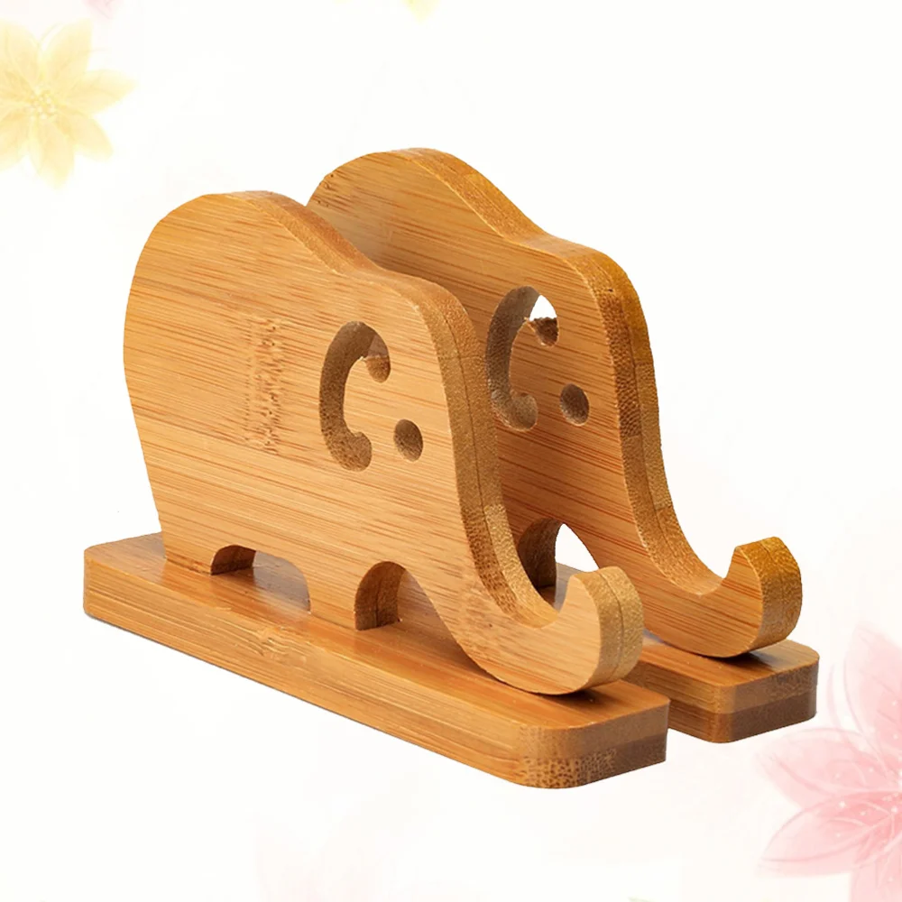 

Elephant Phyllostachys Pubescens Phone Holder Support Portable Desktop Phone Bamboo Stand Dock for Home Decoration