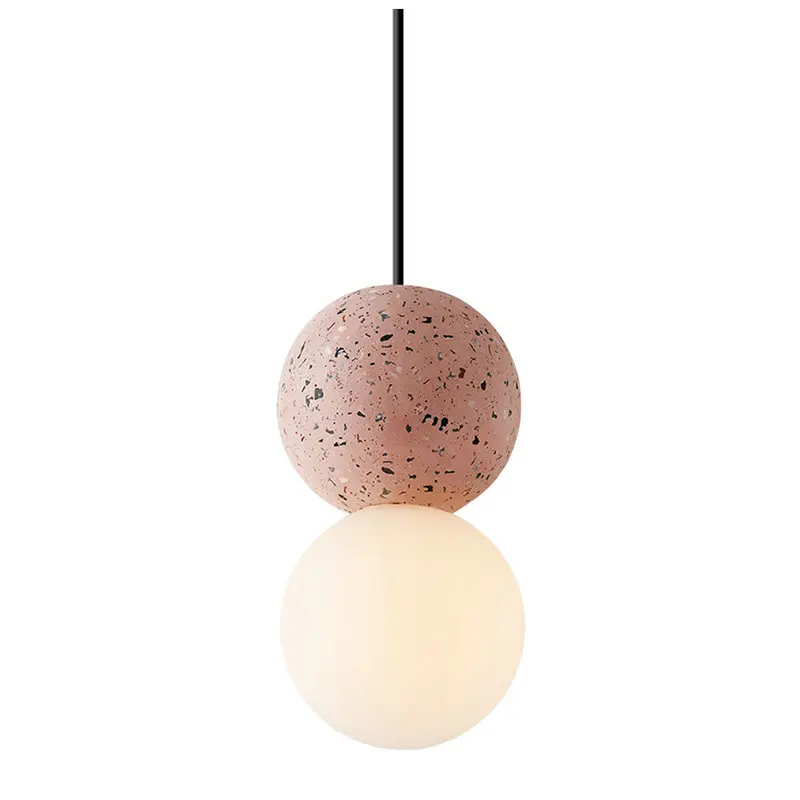 Minimalist Modern Design Black Pink Glass Ball LED Pendant Light for Bedroom Dining Living Room Restaurant Counter Nordic Decor | Освещение