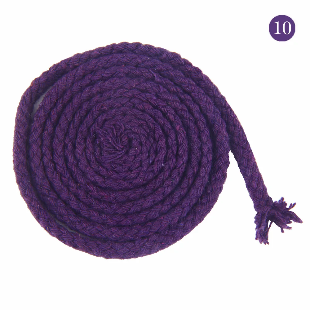 purple 20 метров 7 мм экологически чистый хлопок шнур высокая прочность витая хлопковая Веревка DIY ремесло тканая веревка домашний текстиль ремесло Домашний декор - Цвет: purple