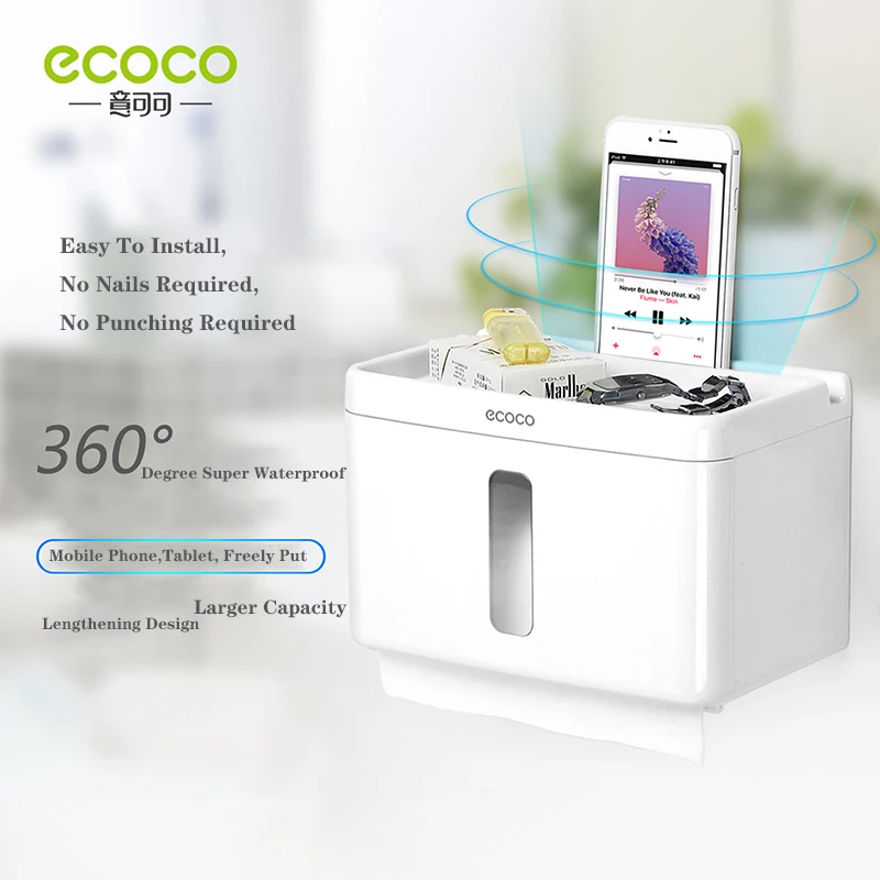 

Household Tissue Box Toilet Paper Holder Super Waterproof Wall Mount Shelf Bathroom Multi-Function Storage Boxes