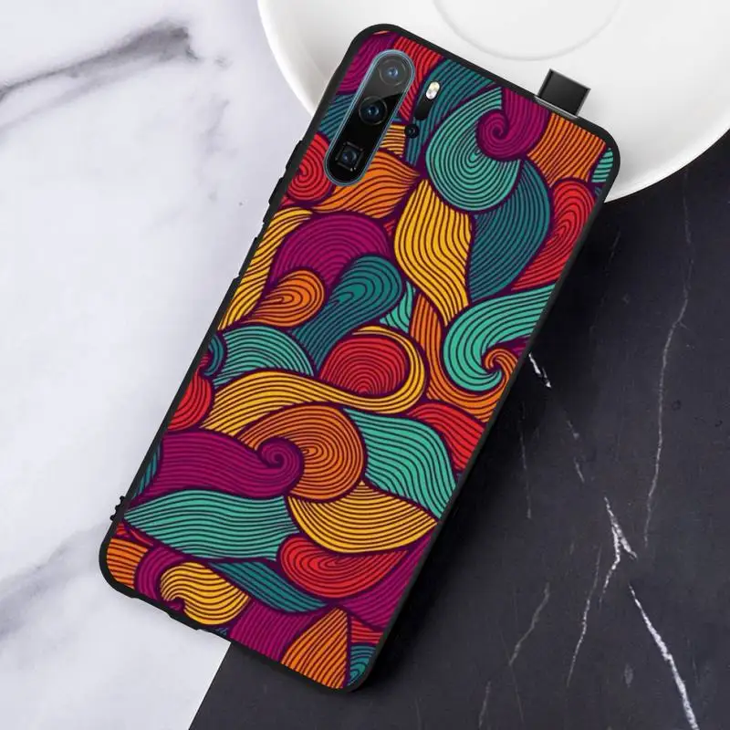 

African fabric print aesthetics Phone Case For Huawei honor Mate P 10 20 30 40 Pro 10i 9 10 20 8 x Lite