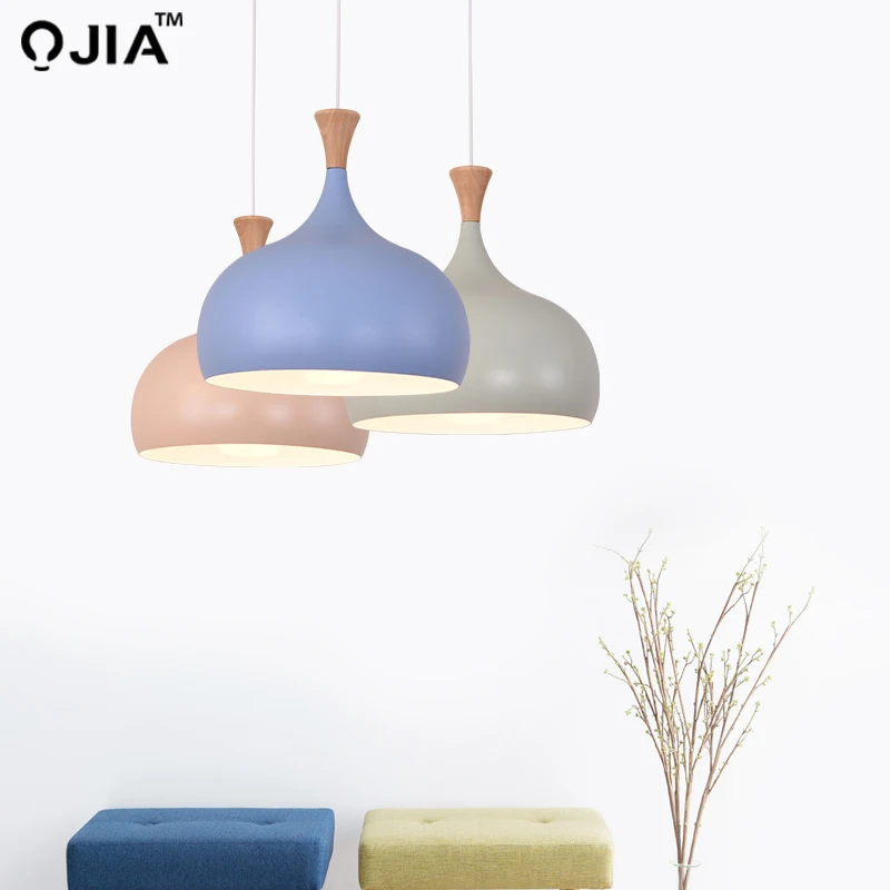 Подвесной светильник простой дизайн для столовой кухни синий розовый зеленый