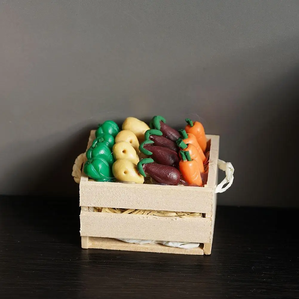 

Fidget Toys Dollhouse Toys For House Decor Miniature Resin boxes Mini Toy Kitchen basket Accessories vegetable