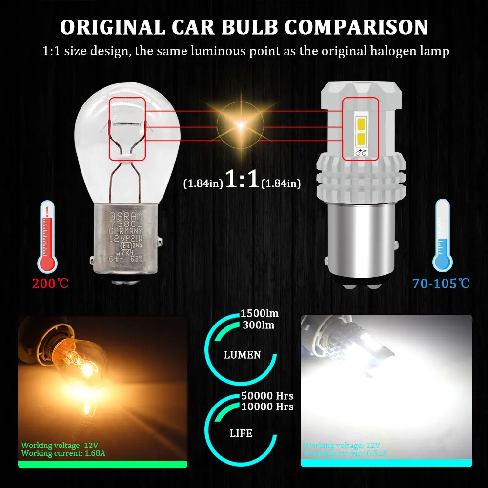 BMT аксессуары для авто Canbus 1157 светодиоды led светодиодные лед лампы BAY15D W21/5W W21 5W