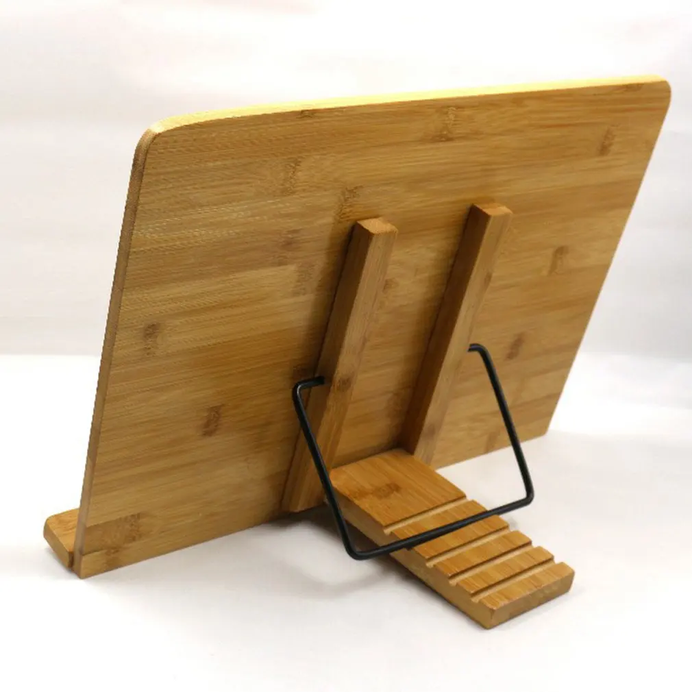 

Folding Adjustable Wooden Stand For Tablet Cookbook Studies Fixed Bamboo Book Stand Music Book Shelf Holders For Students