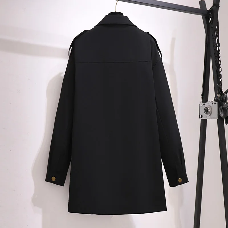 Новинка 2021 осенне-зимняя женская одежда длинная куртка свободное черное пальто