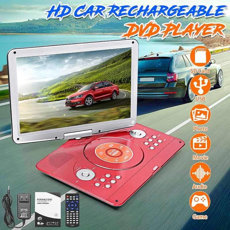 

16Inch Portable DVD Player Multi Media Player Rotatable Screen For Home Car Video Players Dual Speaker MP3 MP4 VCD CD DVD Player