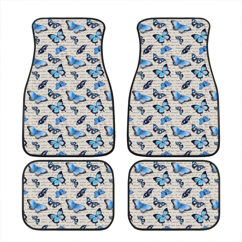 

PinUp Angel Butterfly Pattern Car Floor Mats Car Accessories for Women Interior Set of 4 Vehical Seat Carpets&Rugs Heavy Comfy