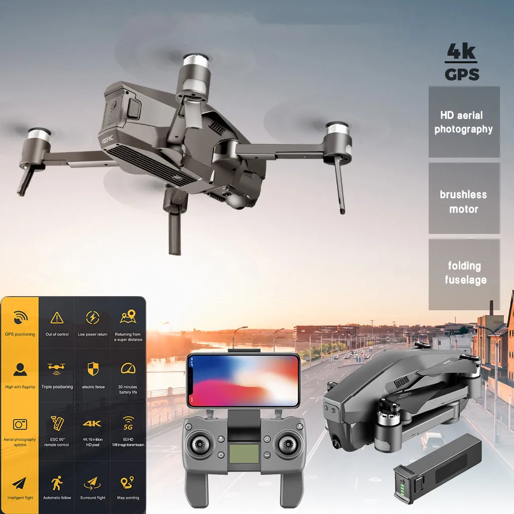 Gps 5G wifi FPV 4K Ультра Регулируемая HD 90 ° широкоугольная Съемная камера бесщеточная