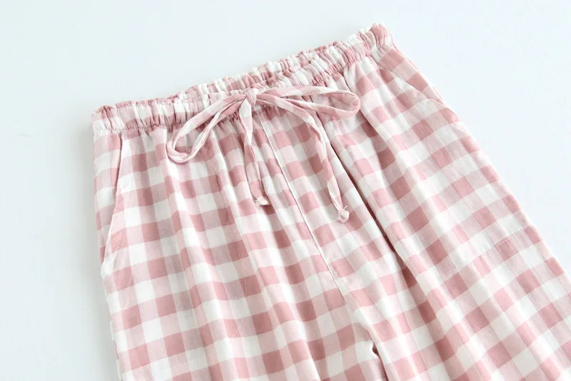 Spring and Summer Cotton Sleep Trousers Full Length for Women Bottoms Plaid Design Multi Colors Pajamas Pants | Женская одежда