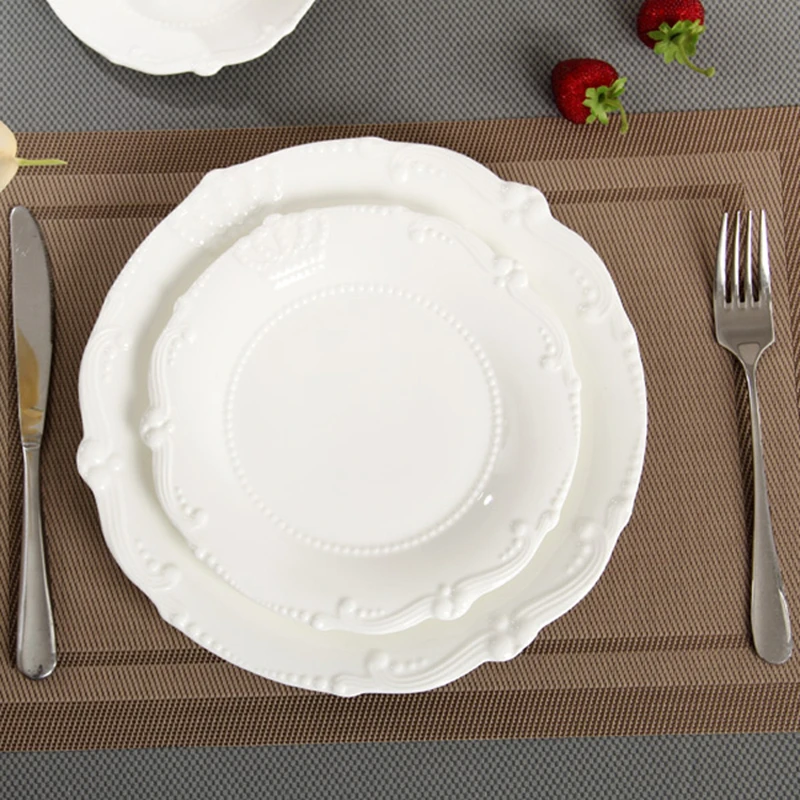 Чистые белые тарелки кухонные принадлежности набор посуды миска для риса еды|dish