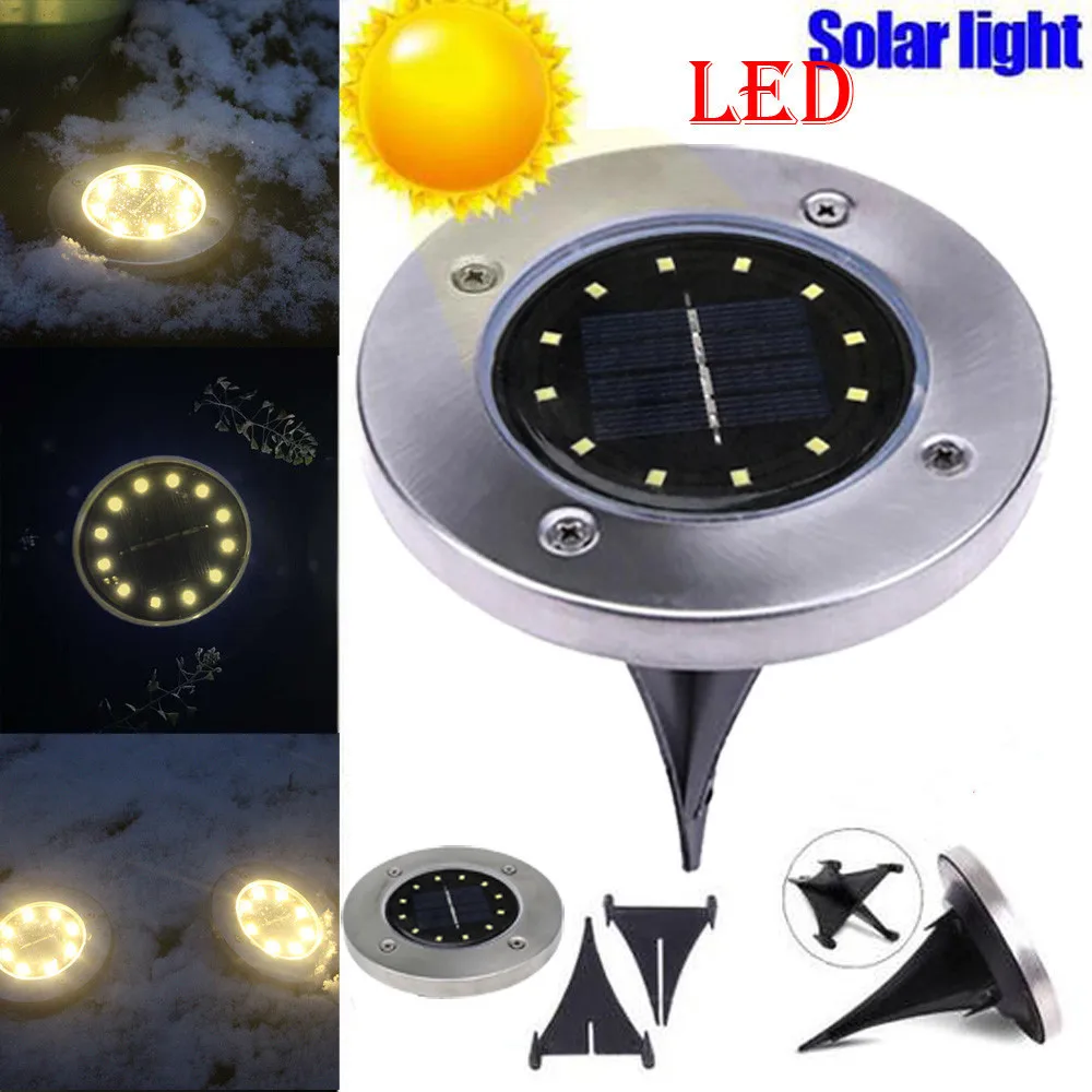 12 Светодиодный Солнечный Мощность похоронены светильник под наземный на