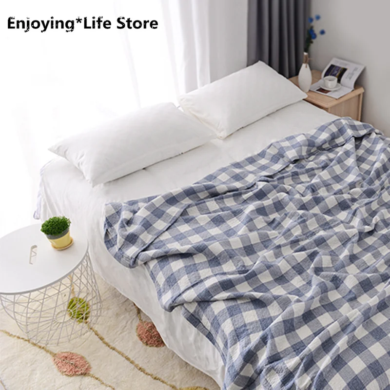 

Japanese Blanket Pure Cotton Washed Three-layer Gauze Blanket Single Double Summer Cool Quilt Blanket Summer Thin Blanket
