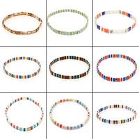 tila beads woven rainbow stripes beaded small bracelet women multi layered wear bracelet bracelets on hand women jewelry gift