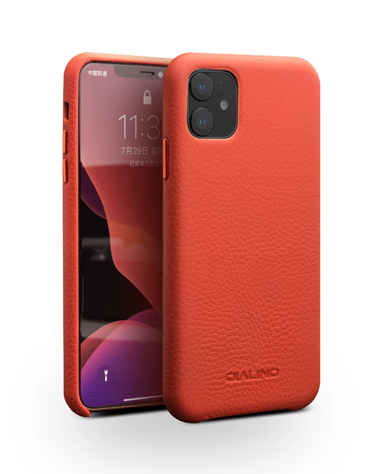 Qialino бренд натуральная кожа флип чехол для iPhone 11 Pro Max натуральная коровья кожа задняя крышка для iPhone11 полный край защиты