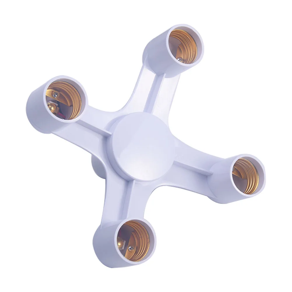 

4 head E27 Socket Adapter 4 in 1 100W 85-285V E27 Socket Base Extend Splitter Plug LampHolder Bulb Holder Dual Double Halogen