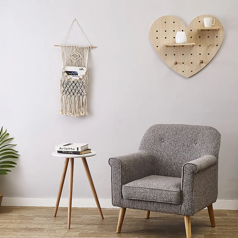 

Chic Tapestries Woven Home Wall Decor Hanging Macrame Magazine Book Organizer Geometric Art for Apartment Dorm Room Decoration