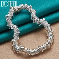 doteffil 925 sterling silver many circle chain bracelet for man women wedding charm fashion jewelry