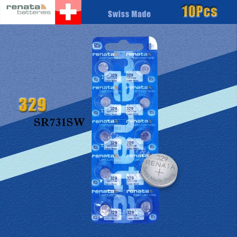 10 шт./лот Новый брендовый Renata долговечный 329 SR731SW SR62 D329V731 часы батарейка Кнопка