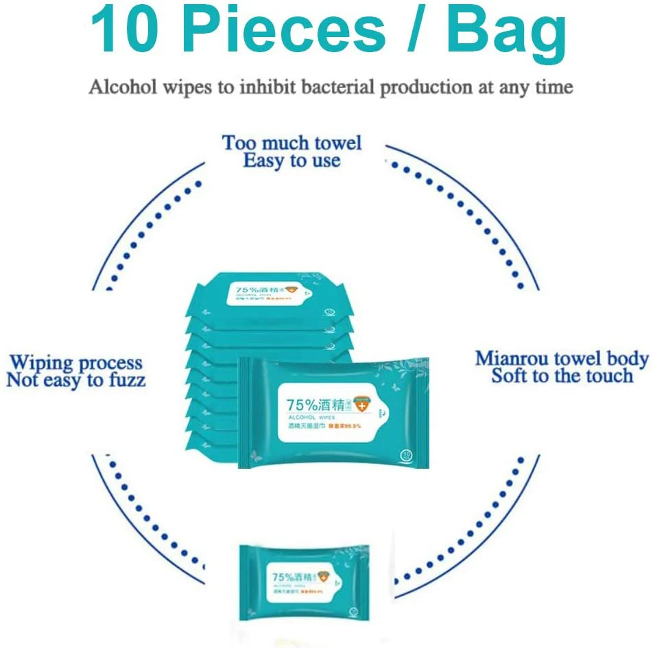 10 штук упак. одноразовые спиртовые салфетки стерилизация портативные