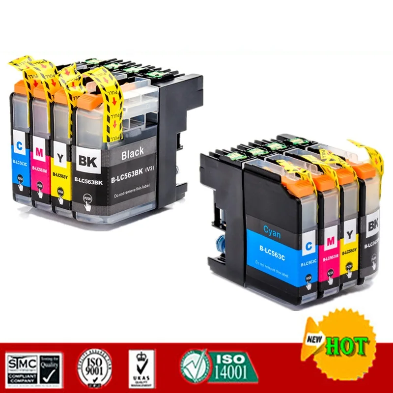 

Compatible For LC563 in Ink cartridges suit for MFC-J2310 MFC-J2510 MFC-J3520 MFC-J3720 etc.