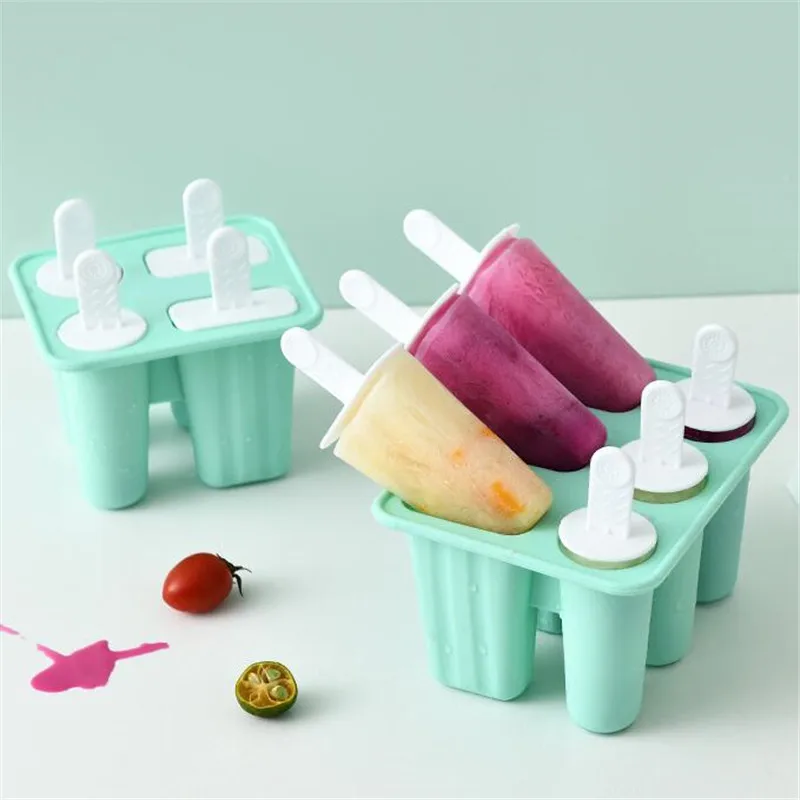 

Creativity Silica gel Ice mold DIY popsicles Ice cube mold 4 /6 grids 12 grids ice cream Homemade Popsicle Box Ice cream box