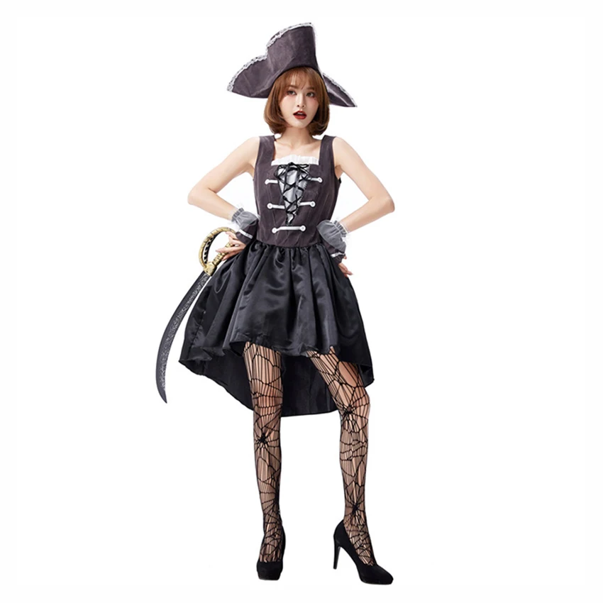

Medieval Renaissance Gothic Witch Fairy Dress Halloween Cosplay Costume for Women Vampire Vintage Black Dress Clothing