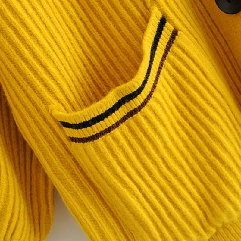 NSZ женский ребристый горчичный свитер с длинным рукавом негабаритный вязаный
