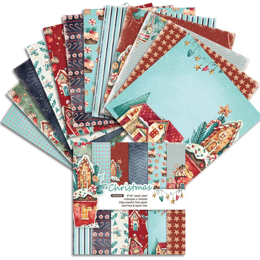 

24 Sheets/Pack 6"*6" Flower House Scrapbooking Papers DIY Art Background Paper Pad For Album Card Making Handmade Paper Craft