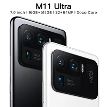 Global Version Mi11 Ultra 5G Smartphone with 16+512GB 7200mAh Support Face ID Android 11 for Xiaomi Huawei Samsung Mobile Phone