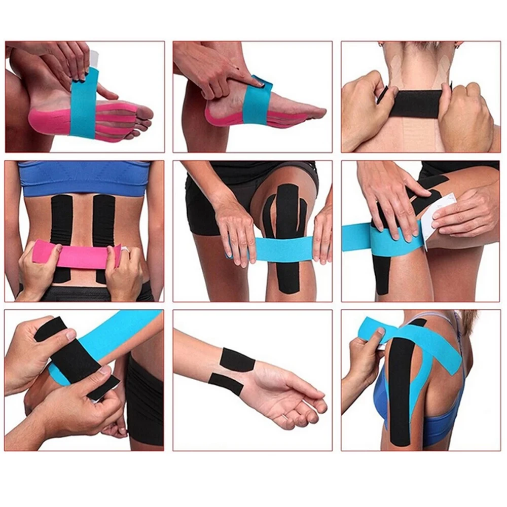 

5M Cotton Kinesiology Tape Elastic Roll Adhesive Muscle Bandage Waterproof Breathable Knee Elbow Protector Injury Pain Care Tape