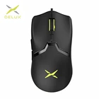 Проводная игровая мышь Delux M800 RGB 12400-16000 DPI 58g легкая эргономичная мышь 1000 Гц с мягким канатным кабелем для геймера