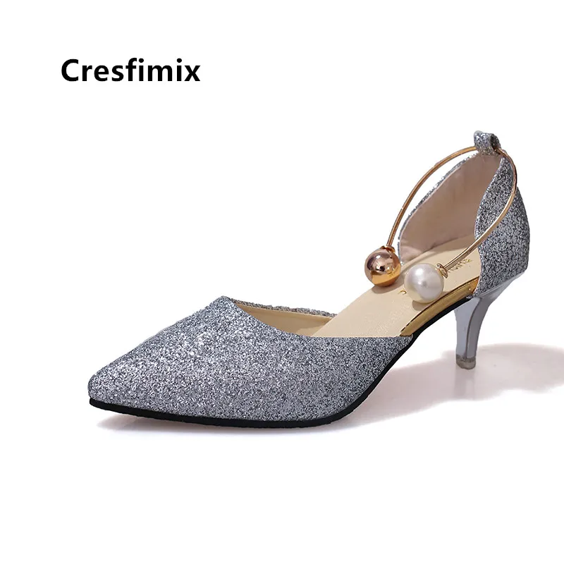 Cresfimix/новые женские модные удобные туфли на высоком каблуке без шнуровки милые и