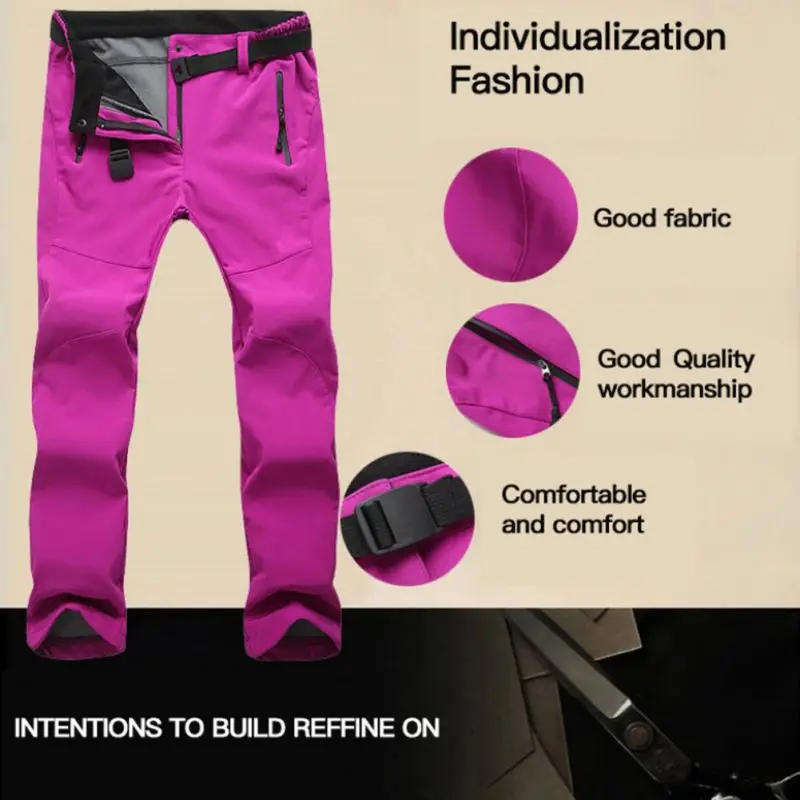 Мужские женские мужские ветрозащитные лыжные штаны зимние теплые мягкий шланг