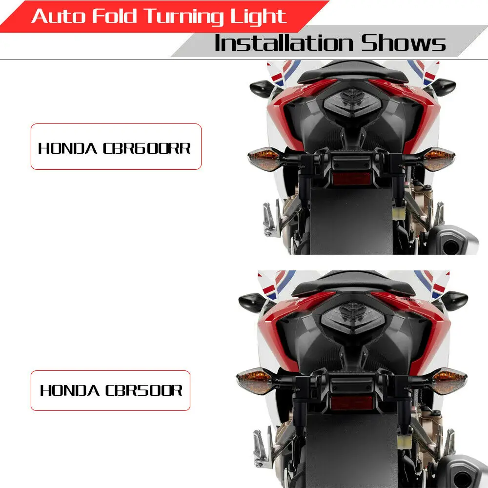

Motorcycle Electric Auto Fold Folding Flip Turn Signal Light Indicator Amber For Honda CBR650F CBR650R/F CB650F