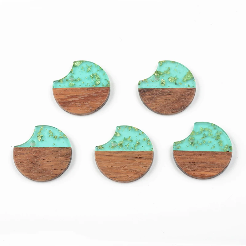 

10PCS Apple Shape Design Earrings Accessories Hand Made Pendants Natural Wood & Resin DIY Making Jewelry Findings Components