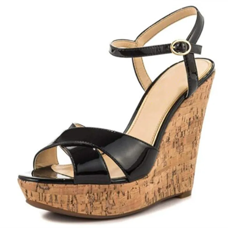 

SHOFOO shoes.Fashion shoes. About 13 cm high heel sandals. Slope heel sandals. Summer women's shoes. SIZE:34-45