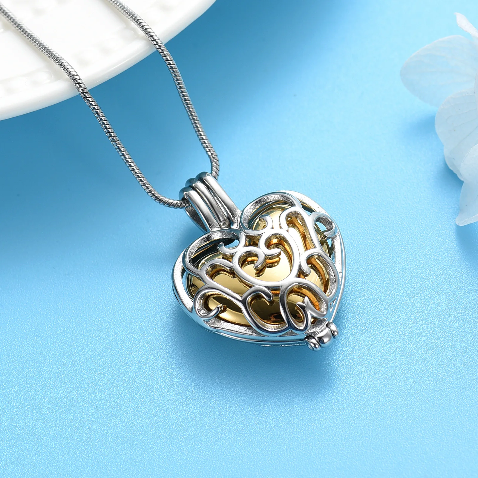 Внутри мини урна в виде сердца ювелирные изделия из нержавеющей стали кремации