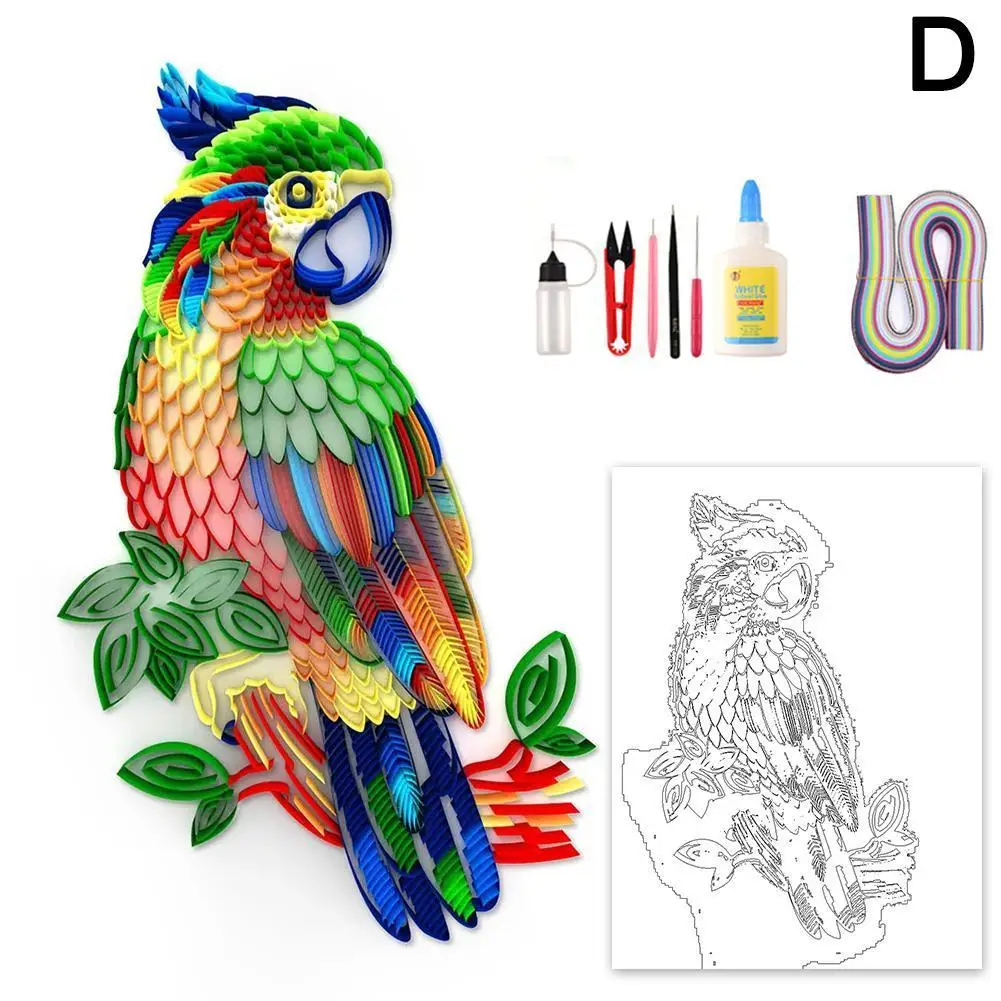 Набор для рисования сделай сам бумажная самодельная вышивка с рисунком попугая