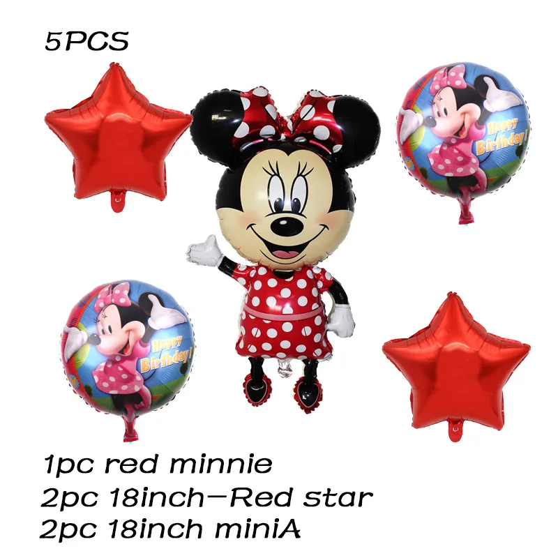 5pcs Mickey C set Для девочек Минни Маус День рождения тема украшения Дети День Рождения Бумажный мультяшный стаканчик и тарелка салфетка баннер - Цвет: 5pcs Mickey C set