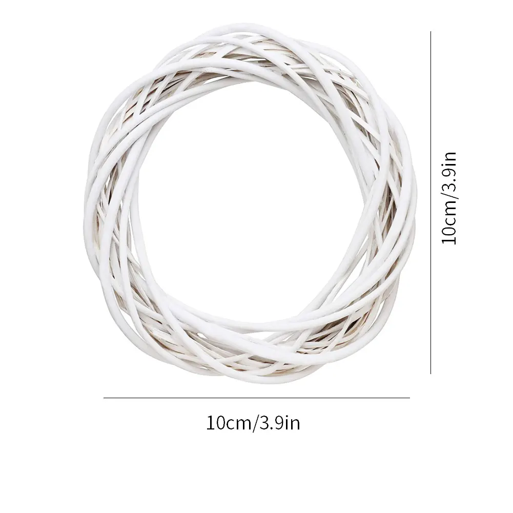 

10CM Wicker Wreath Decor Christmas Rattan Vine Ring Floral Hoop Natural Ornaments Craft Accessories DIY Garland Gifts