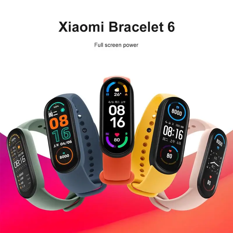

Смарт-часы Mi Band 6 AMOLED с большим экраном для мужчин и женщин, шагомер для упражнений, монитор сна, пульсометр, смарт-монитор уровня кислорода в ...