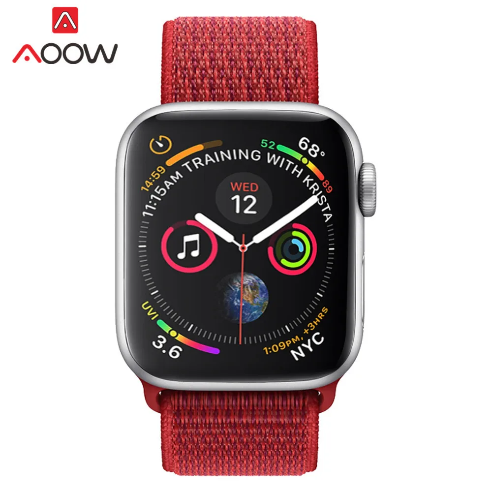 Цветной нейлоновый ремешок для часов Apple Watch 38 мм 42 мм 40 мм 44 мм тканый холщовый ремешок на липучке браслет для часов iwatch 1 2 3 4