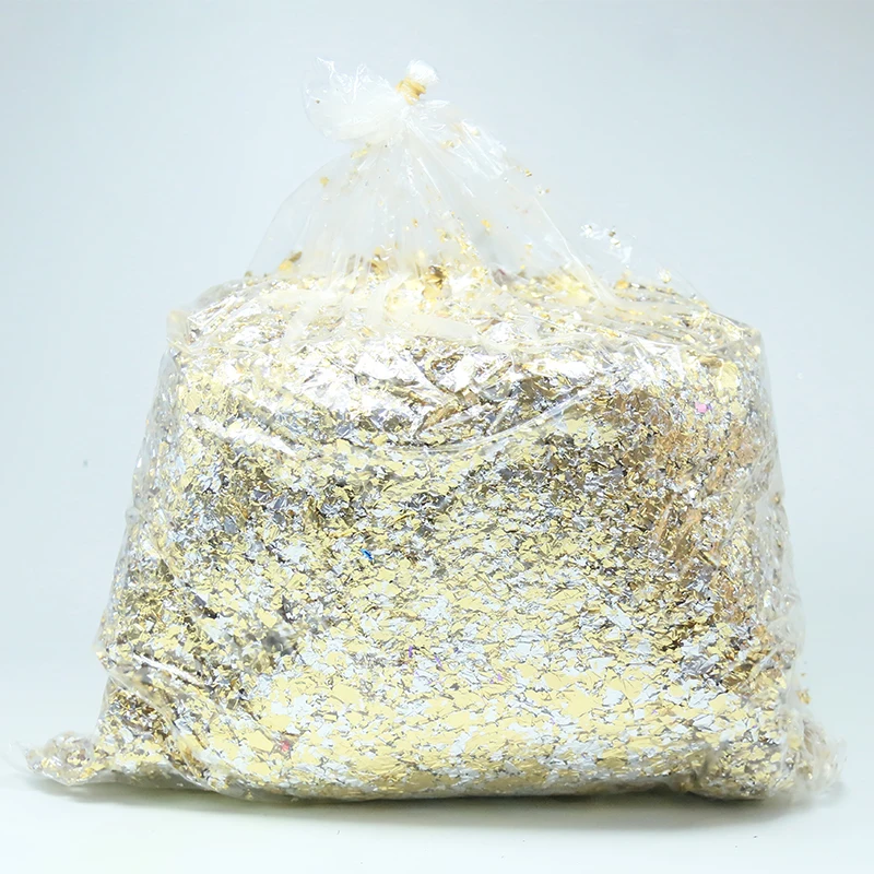 

Imitation Gold Leaf Fragment Double-side Silver-Golden Foil 75g for Nail Art,Arts&crafts, Home Impro