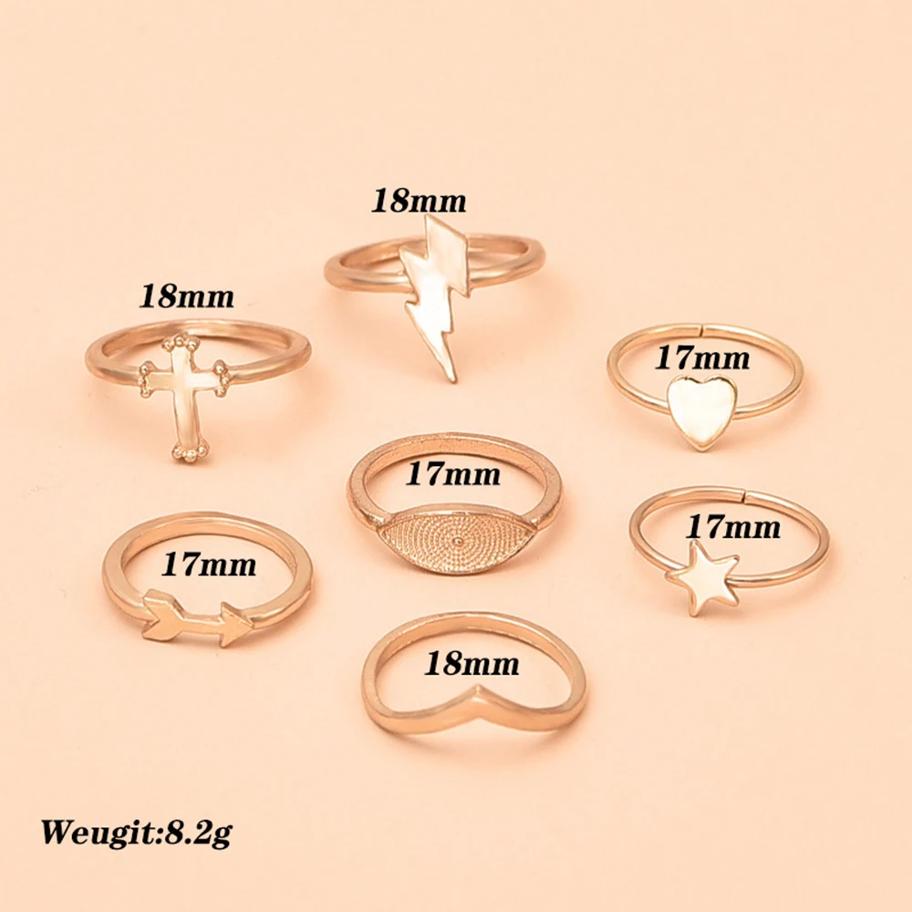 Женский комплект колец в стиле бохо винтажные Регулируемые кольца форме сердца с
