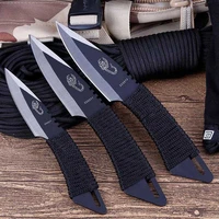 hot 3pcs throw knife tactical fixed blade pocket knife survival outdoor hunting camping knives knife tools with sheath