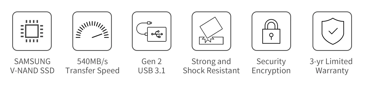 SAMSUNG T5 Portable SSD USB3.1 500GB 1TB External Solid State Disk Type-C HDD for Laptop