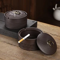 black purple sand ashtray with lid anti fly ash home living room modern minimalist ashtray creative storage box home decoration