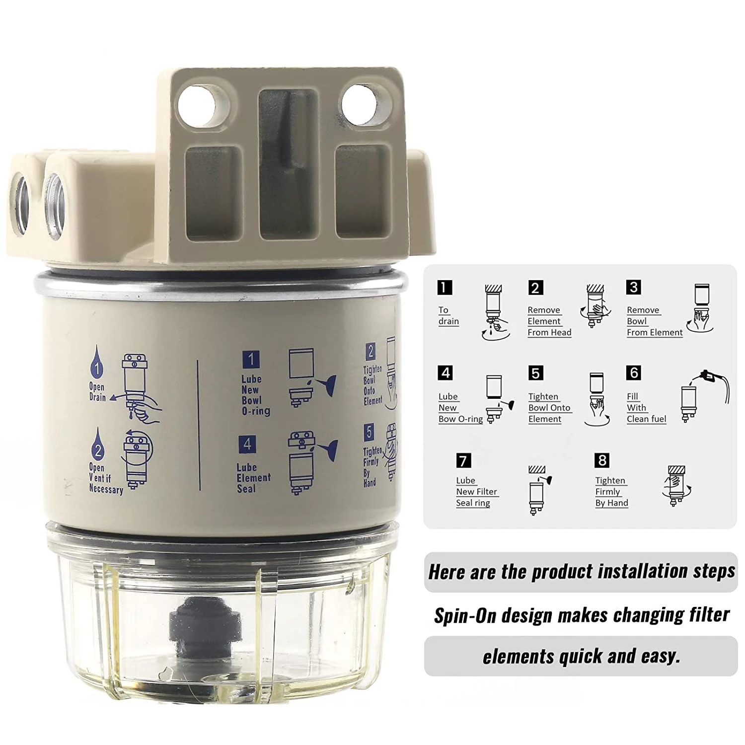 Фильтр для топливного/водяного сепаратора R12T морской вращающийся фильтр